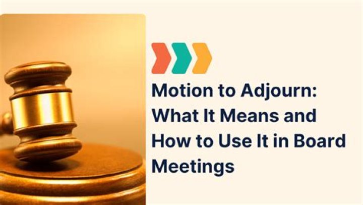 Adjournment - How To Discuss