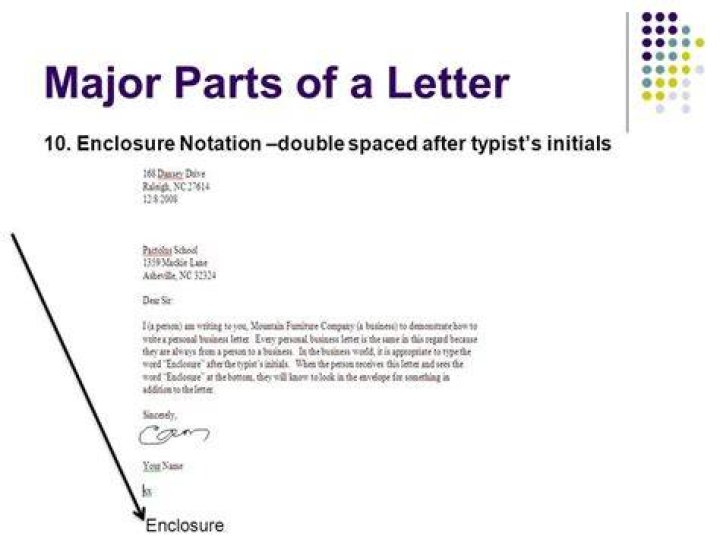 How do you indicate an enclosure in a letter