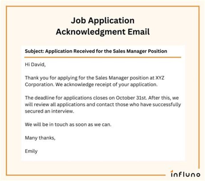 How do you respond to a job application Acknowledgement
