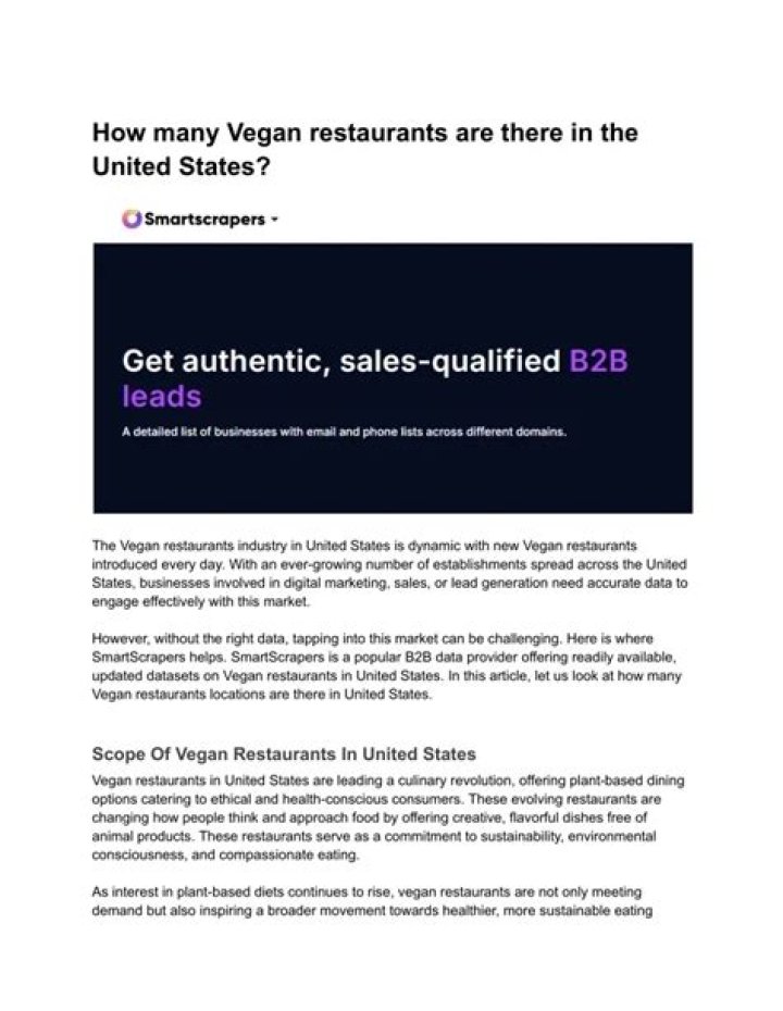 How many vegan restaurants are there