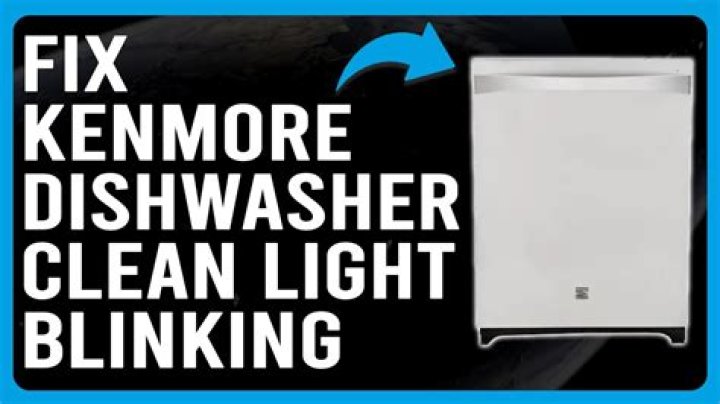 What does a blinking clean light mean on a Kenmore dishwasher