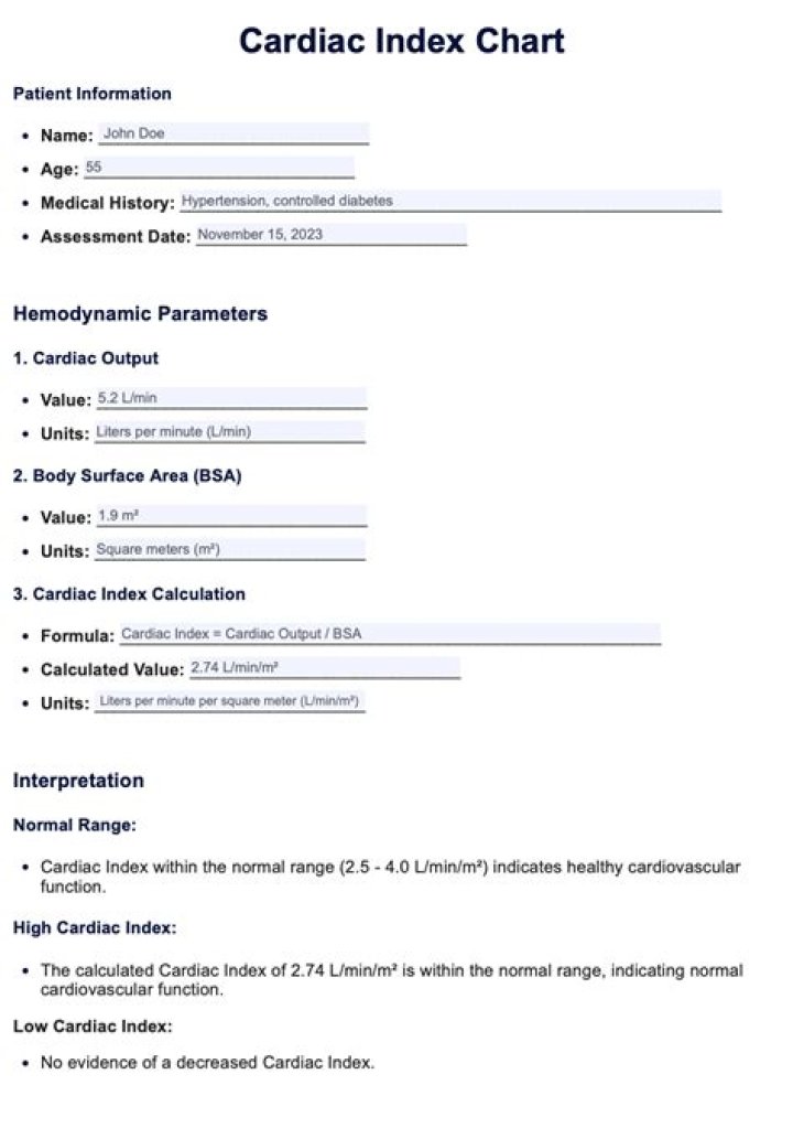 What is a high cardiac index