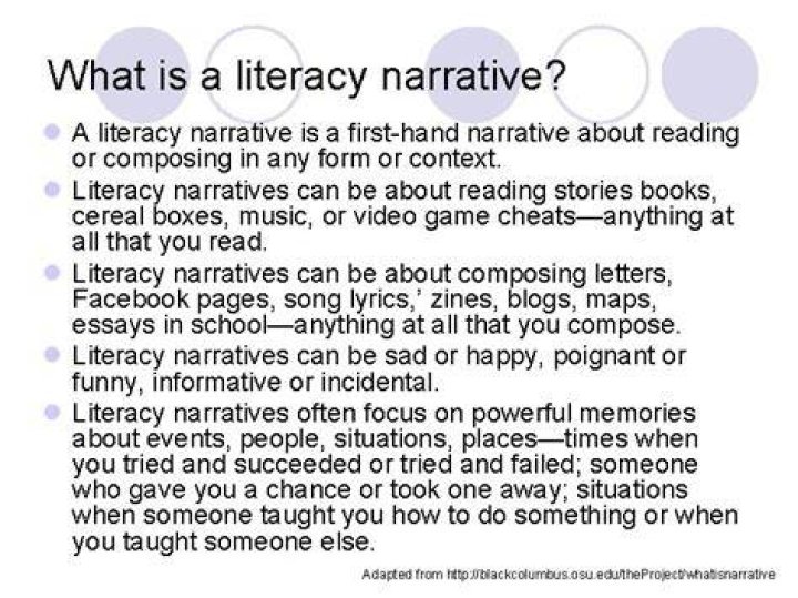 What is a literacy narrative