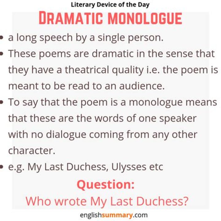 What is an example of a monologue