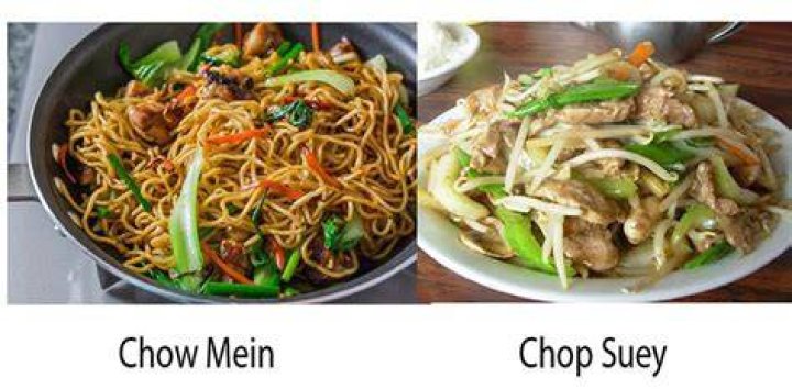 What is difference between chow mein and chop suey?