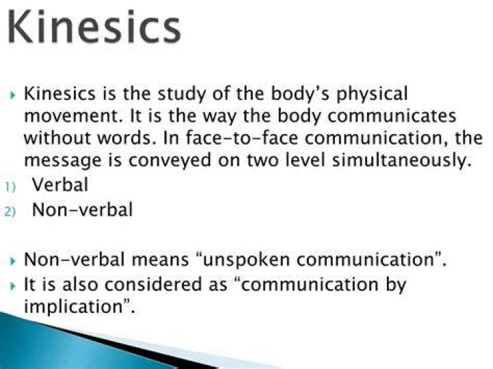 What is kinesics in communication with example