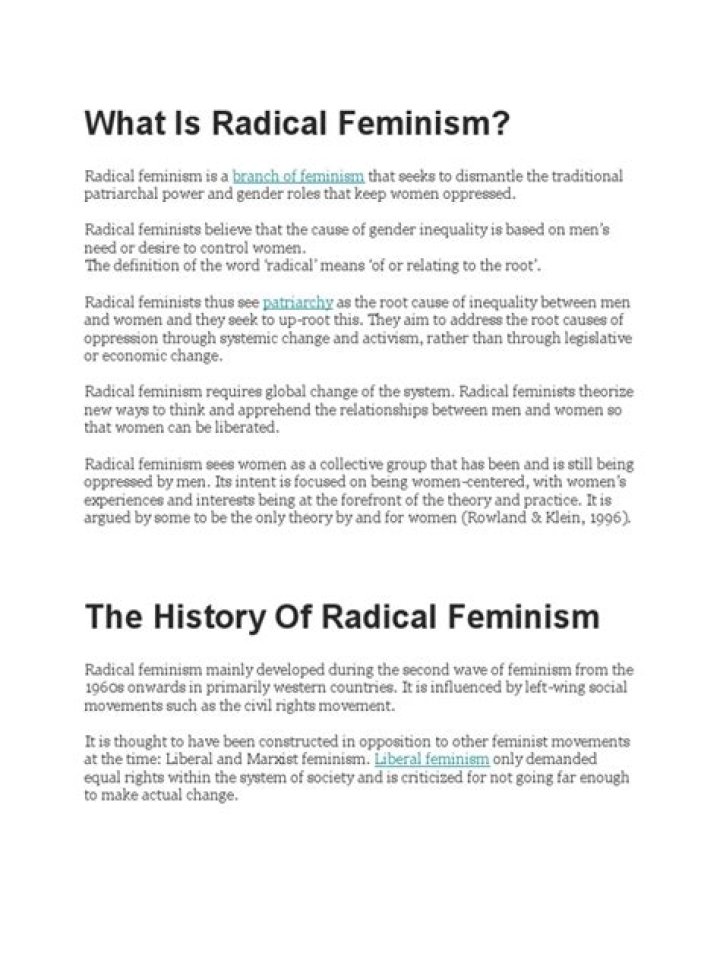 What is radical feminism PDF